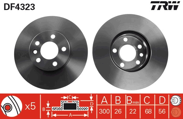 Bremsscheibe TRW DF4323
