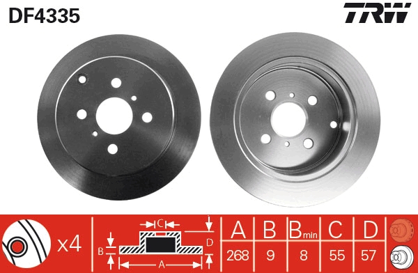 Bremsscheibe TRW DF4335