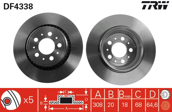 Bremsscheibe TRW DF4338