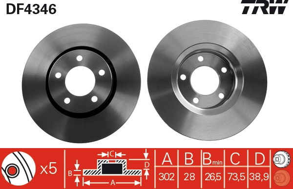 Bremsscheibe TRW DF4346