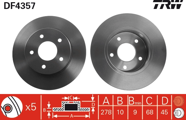 Bremsscheibe TRW DF4357