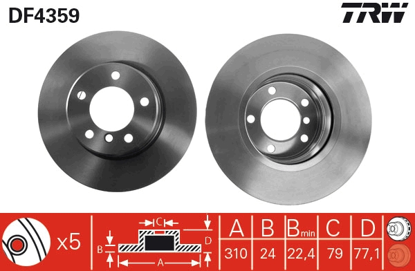 Bremsscheibe TRW DF4359