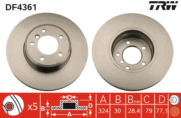 Bremsscheibe TRW DF4361