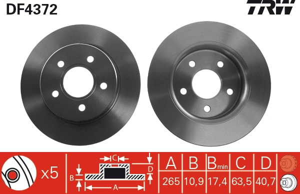 Bremsscheibe TRW DF4372