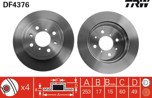 Bremsscheibe TRW DF4376