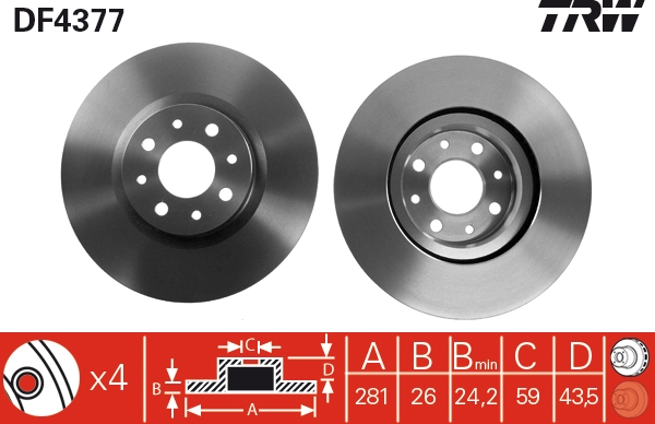 Bremsscheibe TRW DF4377