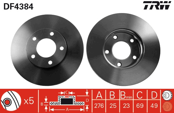 Bremsscheibe TRW DF4384