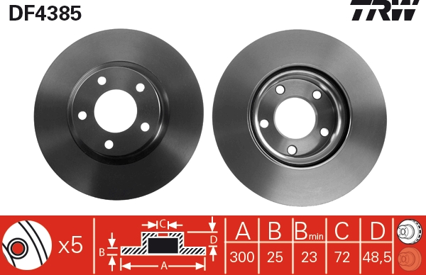 Bremsscheibe TRW DF4385