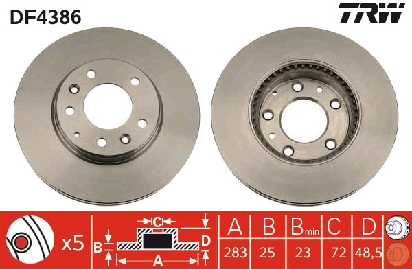 Bremsscheibe TRW DF4386