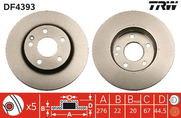 Bremsscheibe TRW DF4393