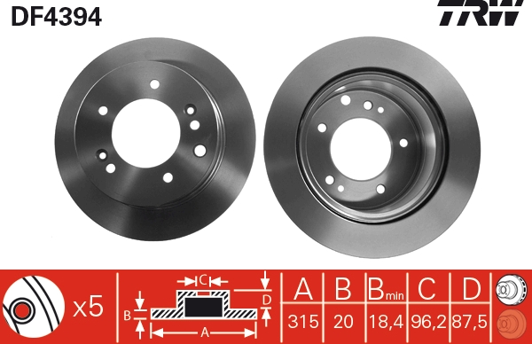 Bremsscheibe TRW DF4394