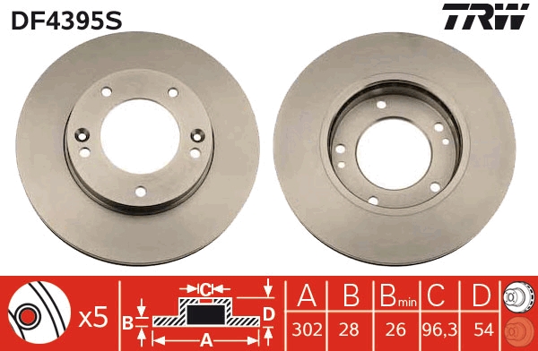 Bremsscheibe TRW DF4395S