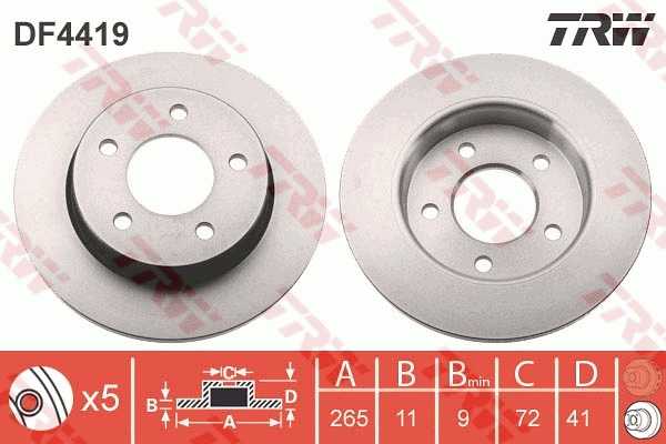 Bremsscheibe TRW DF4419