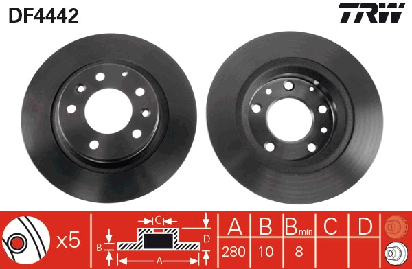 Bremsscheibe TRW DF4442
