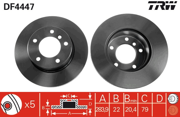 Bremsscheibe TRW DF4447