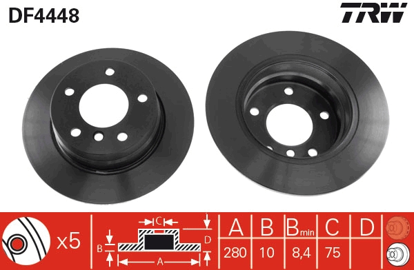 Bremsscheibe TRW DF4448