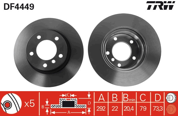 Bremsscheibe TRW DF4449