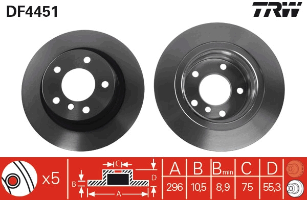 Bremsscheibe TRW DF4451