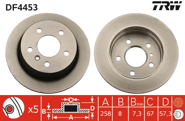 Bremsscheibe TRW DF4453