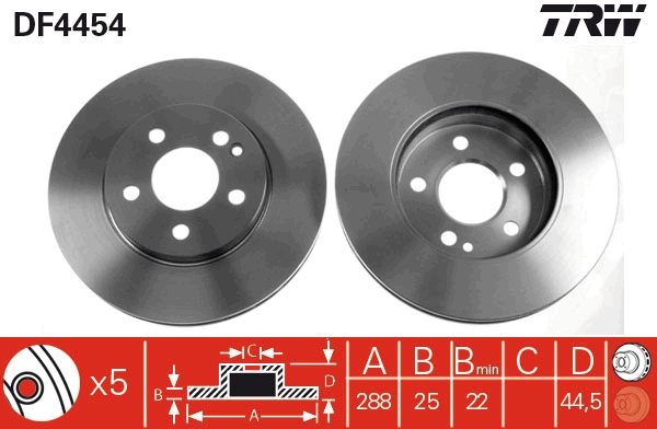 Bremsscheibe TRW DF4454