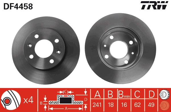Bremsscheibe TRW DF4458