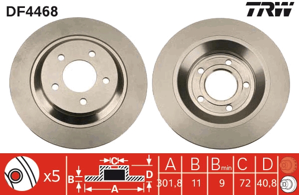Bremsscheibe TRW DF4468
