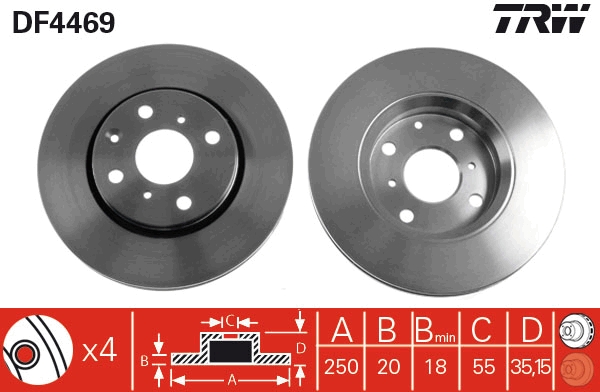 Bremsscheibe TRW DF4469