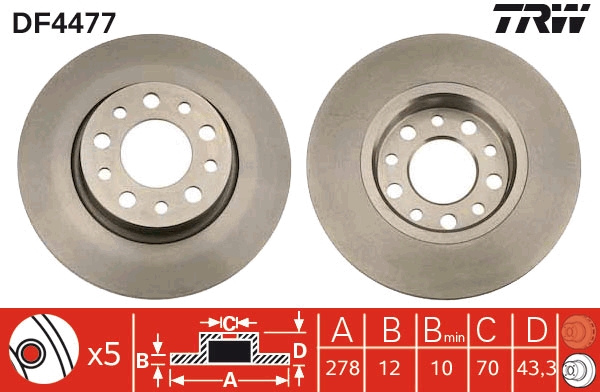 Bremsscheibe TRW DF4477