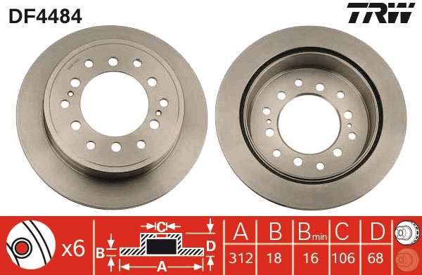 Bremsscheibe TRW DF4484