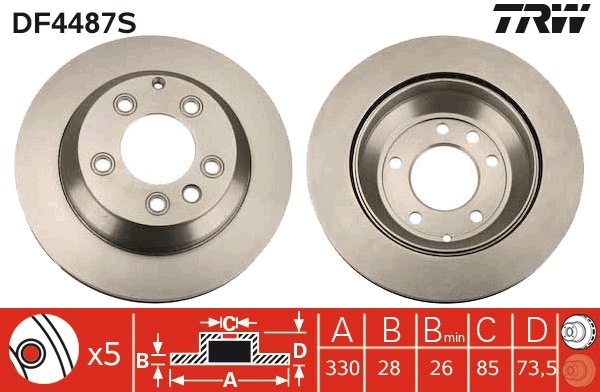 Bremsscheibe TRW DF4487S
