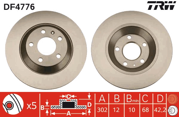 Bremsscheibe TRW DF4776