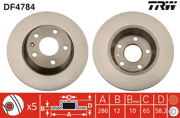 Bremsscheibe TRW DF4784