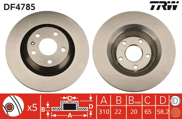 Bremsscheibe TRW DF4785