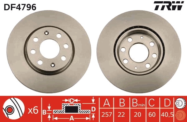 Bremsscheibe TRW DF4796