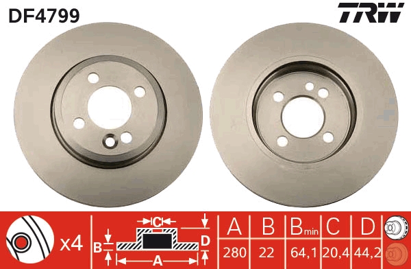 Bremsscheibe TRW DF4799
