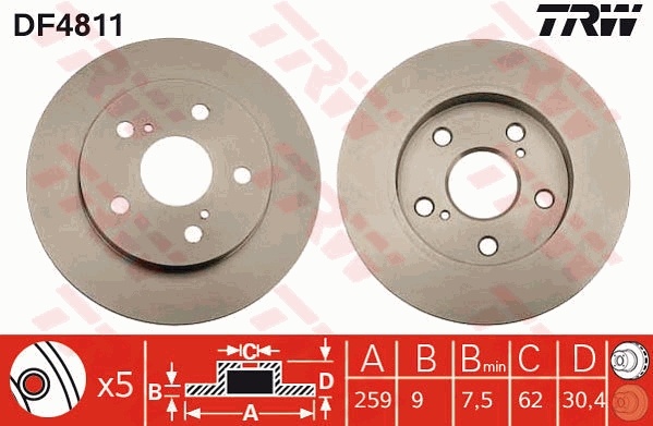 Bremsscheibe TRW DF4811