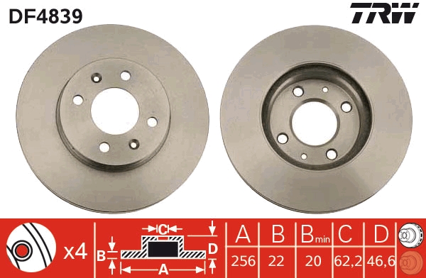 Bremsscheibe TRW DF4839