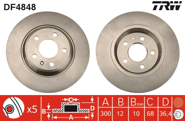 Bremsscheibe TRW DF4848