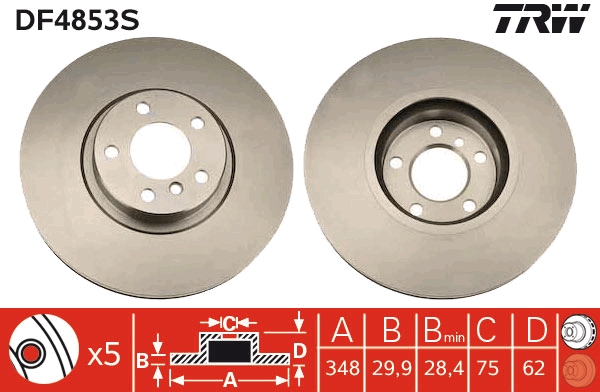 Bremsscheibe TRW DF4853S