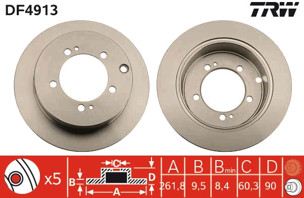 Bremsscheibe TRW DF4913