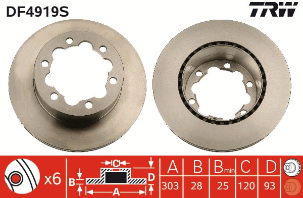 Bremsscheibe TRW DF4919S