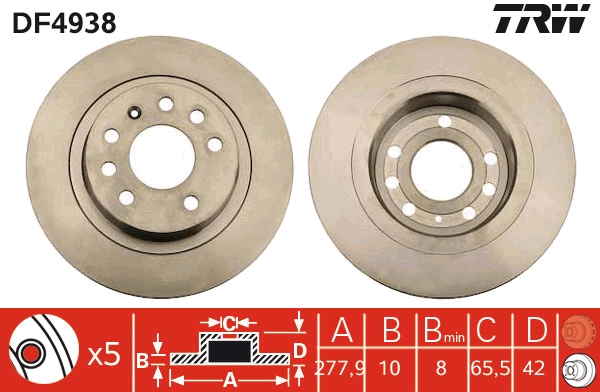 Bremsscheibe TRW DF4938