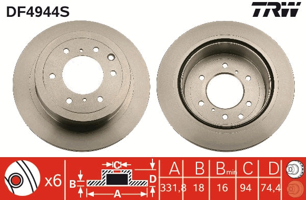 Bremsscheibe TRW DF4944S