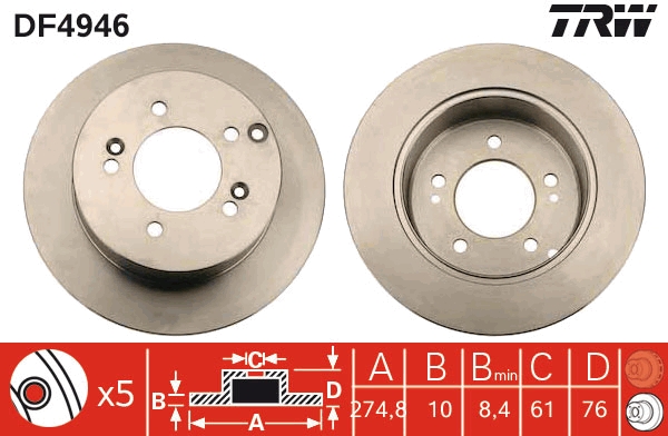 Bremsscheibe TRW DF4946