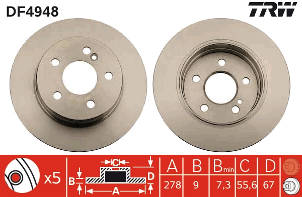 Bremsscheibe TRW DF4948