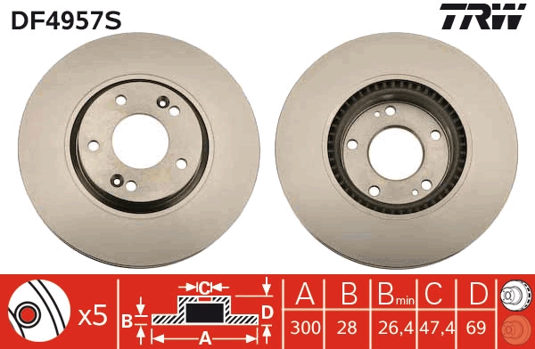 Bremsscheibe TRW DF4957S