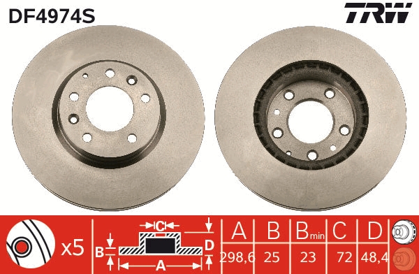 Bremsscheibe TRW DF4974S