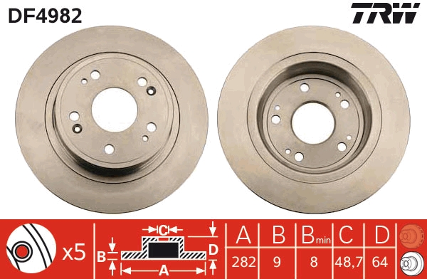 Bremsscheibe TRW DF4982