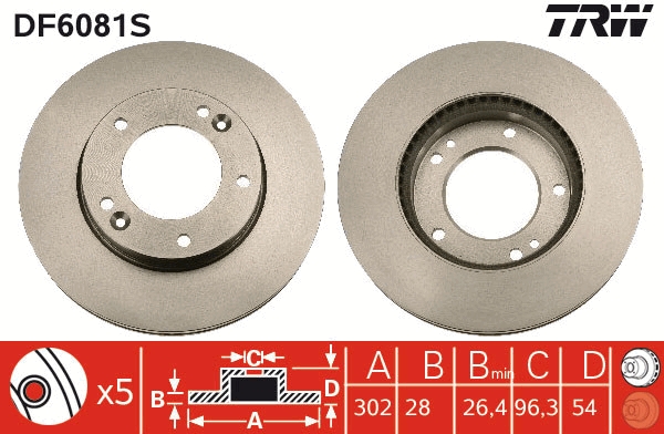 Bremsscheibe TRW DF6081S