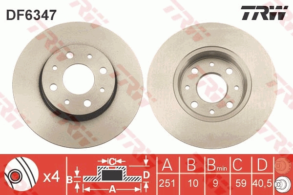 Bremsscheibe TRW DF6347